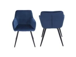 Chaise Vintage GISELE Velours Bleu - HAPPY GARDEN -Mobilia Boutique chaise 13089917