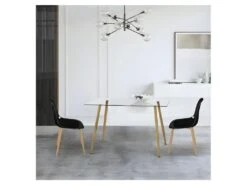 Lot De 2 Chaises Cristal Transparent Noir - L 47 X P 54 X H 84 Cm - CLODY -Mobilia Boutique chaise 13272689