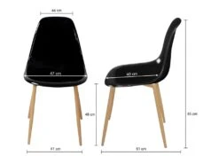 Lot De 2 Chaises Cristal Transparent Noir - L 47 X P 54 X H 84 Cm - CLODY -Mobilia Boutique chaise 13272693