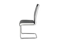 Lot De 2 Chaises - Simili Blanc Et Noir - L 55 X P 45 X H 99 Cm - LEON -Mobilia Boutique chaise 13272741