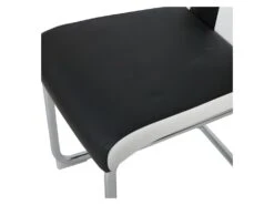 Lot De 2 Chaises - Simili Blanc Et Noir - L 55 X P 45 X H 99 Cm - LEON -Mobilia Boutique chaise 13272743