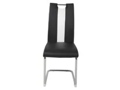 Lot De 6 Chaises - Simili Blanc Et Noir - L 55 X P 45 X H 99 Cm - LEON -Mobilia Boutique chaise 13272749