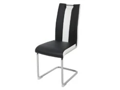 Lot De 6 Chaises - Simili Blanc Et Noir - L 55 X P 45 X H 99 Cm - LEON -Mobilia Boutique chaise 13272753