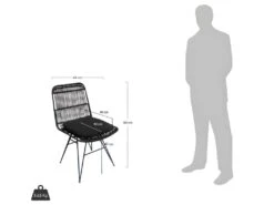 Uyuni - Lot De 2 Chaises Design En Rotin - Couleur - Noir -Mobilia Boutique chaise 13295461