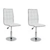 LEAF Lot De 2 Chaises De Salle A Manger - Simili Blanc - Contemporain - L 42 X P 46,5 Cm -Mobilia Boutique chaise 13313071