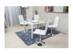 LEAF Lot De 2 Chaises De Salle A Manger - Simili Blanc - Contemporain - L 42 X P 46,5 Cm -Mobilia Boutique chaise 13313075