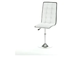 LEAF Lot De 2 Chaises De Salle A Manger - Simili Blanc - Contemporain - L 42 X P 46,5 Cm -Mobilia Boutique chaise 13313077