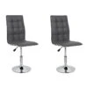 LEAF Lot De 2 Chaises De Salle A Manger - Simili Gris - Contemporain - L 42 X P 46,5 Cm -Mobilia Boutique chaise 13313081