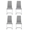 JANE Lot De 4 Chaises - Tissu Gris - Pied Chrome - L 42 X P 56 X H 99 Cm -Mobilia Boutique chaise 13313521
