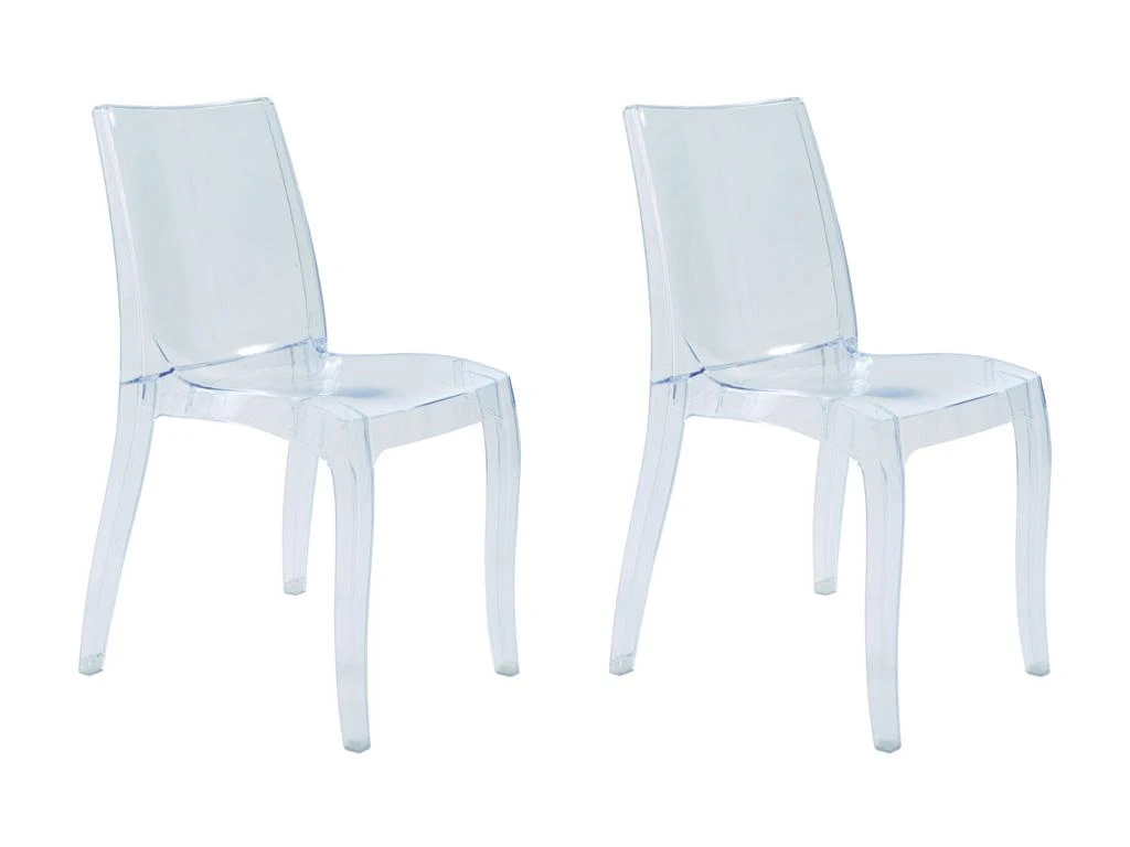 Lot De 2 Chaises Empilables LUCINDA - Polycarbonate - Cristal 4 Lot De 2 Chaises Empilables LUCINDA - Polycarbonate - Cristal – Image 2