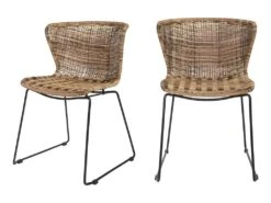 Wings - Lot De 2 Chaises Indoor/outdoor En Résine Tressée - Couleur - Naturel