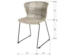 Wings - Lot De 2 Chaises Indoor/outdoor En Résine Tressée - Couleur - Gris Clair -Mobilia Boutique chaise 13389699