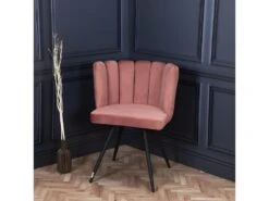 Chaise Ariel Velours Rose -Mobilia Boutique chaise 13511701