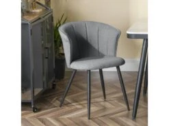 Lot De 2 Chaises De Salle À Manger Scandinave Fauteuil Assise Rembourrée En Bouclette Pieds, Gris -Mobilia Boutique chaise 13543517