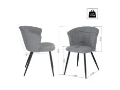 Lot De 2 Chaises De Salle À Manger Scandinave Fauteuil Assise Rembourrée En Bouclette Pieds, Gris -Mobilia Boutique chaise 13543519