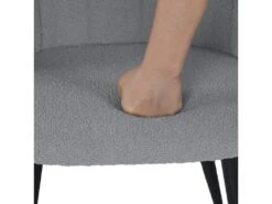 Lot De 4 Chaises De Salle À Manger Scandinave Fauteuil Assise Rembourrée En Bouclette Pieds, Gris -Mobilia Boutique chaise 13543529