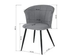 Lot De 4 Chaises De Salle À Manger Scandinave Fauteuil Assise Rembourrée En Bouclette Pieds, Gris -Mobilia Boutique chaise 13543531