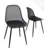 Lot De 2 Chaises De Cuisine Design Ajouré SELI (noir) 2 Lot De 2 Chaises De Cuisine Design Ajouré SELI (noir) -Mobilia Boutique chaise 13581235