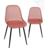 Lot De 2 Chaises De Cuisine Design Ajouré SELI (rouge) -Mobilia Boutique chaise 13581245