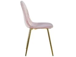 Lot De 4 Chaises Matelassées Norway Velours Rose -Mobilia Boutique chaise 13696899