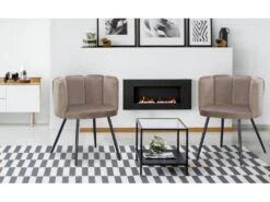 Lot De 2 Chaises Amela Velours Taupe -Mobilia Boutique chaise 13698289