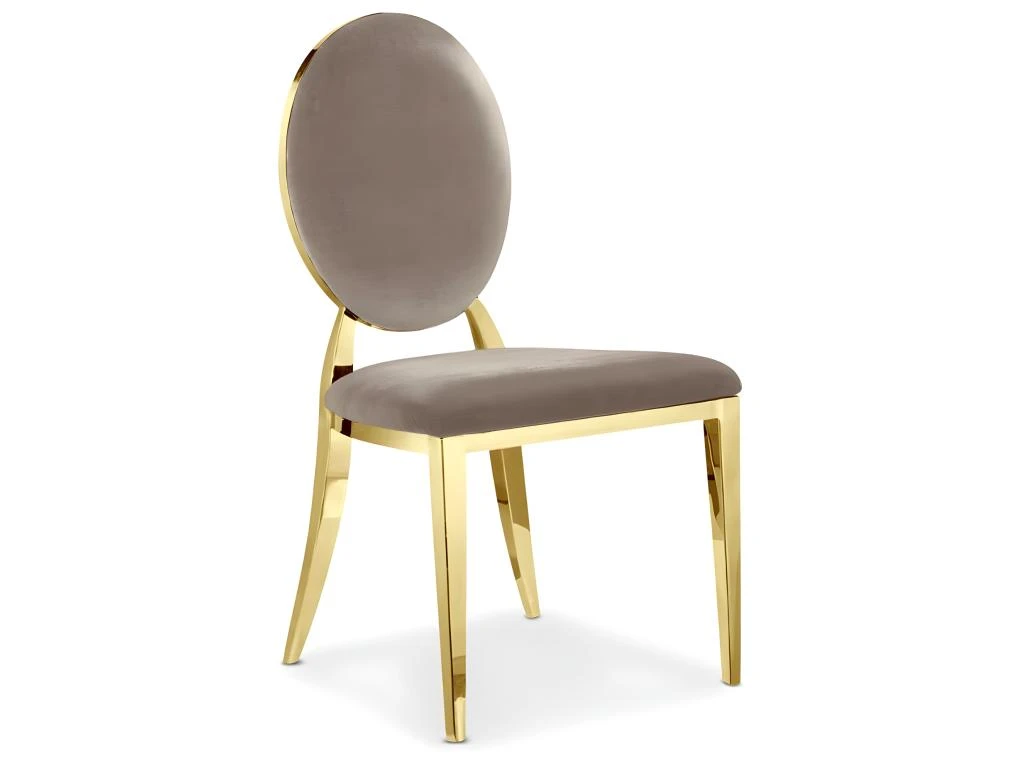 Lot De 2 Chaises Médaillon Sofia Velours Taupe 4 Lot De 2 Chaises Médaillon Sofia Velours Taupe – Image 2