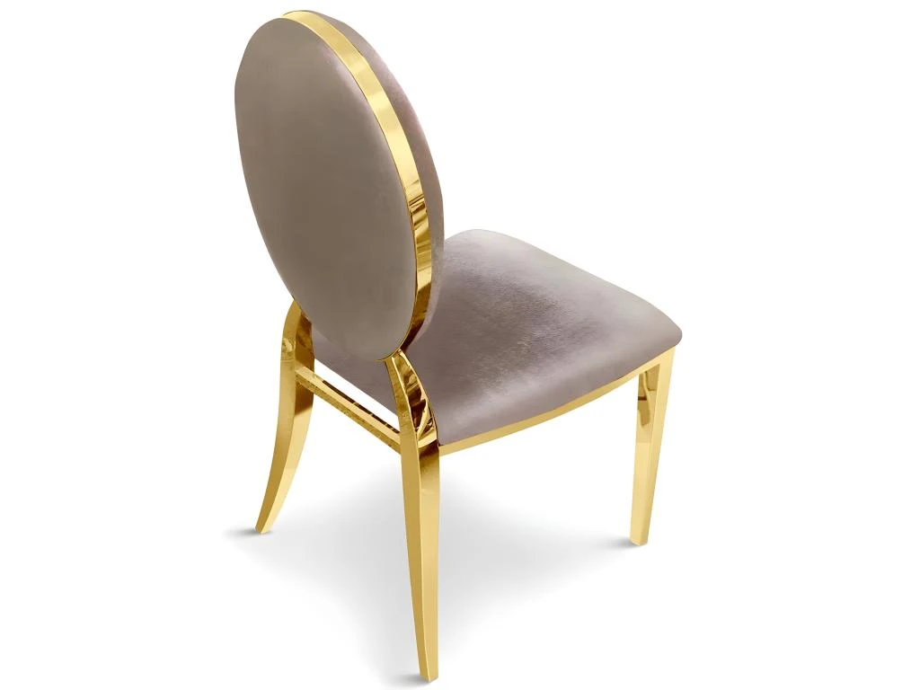 Lot De 2 Chaises Médaillon Sofia Velours Taupe 5 Lot De 2 Chaises Médaillon Sofia Velours Taupe – Image 3