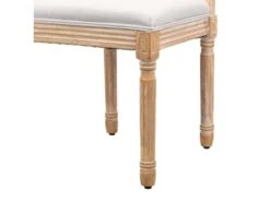 Lot De 2 Chaises En Bois Et Cannage Avec Assise En Tissu Gris Clair -Mobilia Boutique chaise 13878979