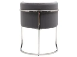 Lot De 2 Chaises Avec Accoudoirs - Velours Et Acier Inoxydable - Gris Et Chromé - PERIA De Pascal MORABITO -Mobilia Boutique chaise 13884361