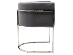 Lot De 6 Chaises Avec Accoudoirs - Velours Et Acier Inoxydable - Gris Et Chromé - PERIA De Pascal MORABITO -Mobilia Boutique chaise 13885573