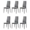 Lot De 6 Chaises Contemporain - Structuré En Tissu Gris Chiné Et Métal Noir -Mobilia Boutique chaise 13955581
