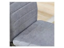 Lot De 6 Chaises Contemporain - Structuré En Tissu Gris Chiné Et Métal Noir -Mobilia Boutique chaise 13955587