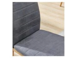 Lot De 6 Chaises Contemporain - Structuré En Tissu Gris Chiné Et Métal Effet Bois -Mobilia Boutique chaise 13955595