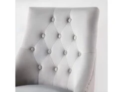 Chaise De Salle à Manger Windsor Simple - Rembourrage En Velours Moelleux Et Pieds En Bois Massif Robustes - Parfait Pour Votre Salle à Manger Et Salon - Gris Clair -Mobilia Boutique chaise 13971019