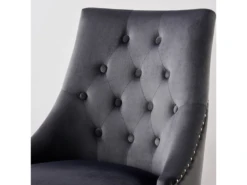 Chaise De Salle à Manger Simple Windsor - Rembourrage En Velours Moelleux Et Pieds En Bois Massif Robustes - Parfait Pour Votre Salle à Manger Et Salon - Gris Foncé -Mobilia Boutique chaise 13971229