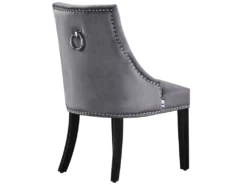 Ensemble De 4 Chaises De Salle à Manger Windsor - Rembourrage En Velours Moelleux Et Pieds En Bois Massif Robustes - Parfait Pour Votre Salle à Manger Et Salon - Gris Foncé -Mobilia Boutique chaise 13971279