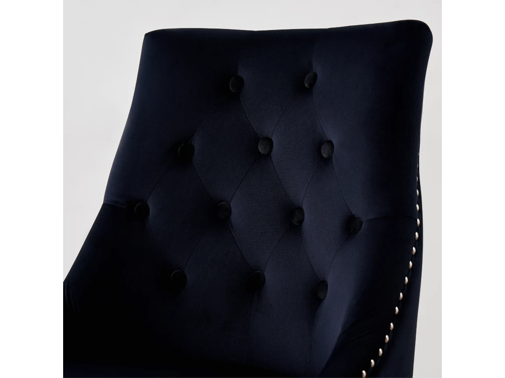 Ensemble De 2 Chaises De Salle à Manger Windsor - Rembourrage En Velours Moelleux Et Pieds En Bois Massif Robustes - Parfait Pour Votre Salle à Manger Et Salon - Noir 10 Ensemble De 2 Chaises De Salle à Manger Windsor - Rembourrage En Velours Moelleux Et Pieds En Bois Massif Robustes - Parfait Pour Votre Salle à Manger Et Salon - Noir – Image 8