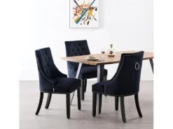 Ensemble De 2 Chaises De Salle à Manger Windsor - Rembourrage En Velours Moelleux Et Pieds En Bois Massif Robustes - Parfait Pour Votre Salle à Manger Et Salon - Noir 20 Ensemble De 2 Chaises De Salle à Manger Windsor - Rembourrage En Velours Moelleux Et Pieds En Bois Massif Robustes - Parfait Pour Votre Salle à Manger Et Salon - Noir -Mobilia Boutique chaise 13971549