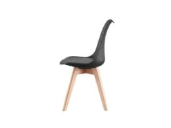 Ensemble De 4 Chaises De Salle à Manger Lorenzo Avec Siège En Similicuir élégant Et Pieds En Bois Massif - Parfait Pour La Salle à Manger, Le Salon - Noir -Mobilia Boutique chaise 14012189