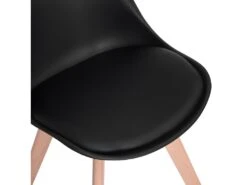 Ensemble De 4 Chaises De Salle à Manger Lorenzo Avec Siège En Similicuir élégant Et Pieds En Bois Massif - Parfait Pour La Salle à Manger, Le Salon - Noir -Mobilia Boutique chaise 14012191