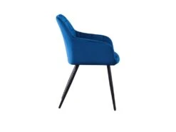 Lot De 4 Chaises De Salle à Manger Camden - Tapissées De Velours Avec Pieds En Métal - Bleu -Mobilia Boutique chaise 14059947