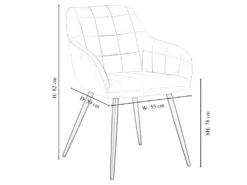 Lot De 4 Chaises De Salle à Manger Camden - Tapissées De Velours Avec Pieds En Métal - Bleu -Mobilia Boutique chaise 14059961