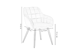 Ensemble De 4 Chaises De Salle à Manger Camden - Tapissées De Velours Avec Pieds En Métal - Gris Clair -Mobilia Boutique chaise 14060179