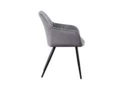 Ensemble De 2 Chaises De Salle à Manger Camden - Tapissées De Velours Avec Pieds En Métal - Gris Foncé -Mobilia Boutique chaise 14147971