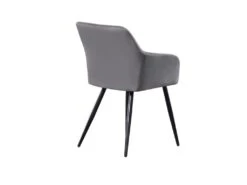 Ensemble De 2 Chaises De Salle à Manger Camden - Tapissées De Velours Avec Pieds En Métal - Gris Foncé -Mobilia Boutique chaise 14147973