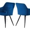 Lot De 2 Chaises De Salle à Manger Camden - Tapissées De Velours Avec Pieds En Métal - Bleu -Mobilia Boutique chaise 14147987