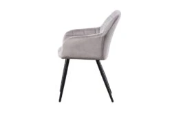 Ensemble De 2 Chaises De Salle à Manger Camden - Tapissées De Velours Avec Pieds En Métal - Gris Clair -Mobilia Boutique chaise 14148165