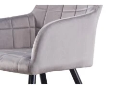 Ensemble De 2 Chaises De Salle à Manger Camden - Tapissées De Velours Avec Pieds En Métal - Gris Clair -Mobilia Boutique chaise 14148173