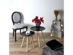 Chaise Eleonor Noir Tissu Gris -Mobilia Boutique chaise 14212235