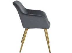 Lot De 4 Chaises Pieds Doré Siège De Salon Cuisine Salle à Manger Design élégant Velours Gris 08_0000113 9 Lot De 4 Chaises Pieds Doré Siège De Salon Cuisine Salle à Manger Design élégant Velours Gris 08_0000113 -Mobilia Boutique chaise 14212339